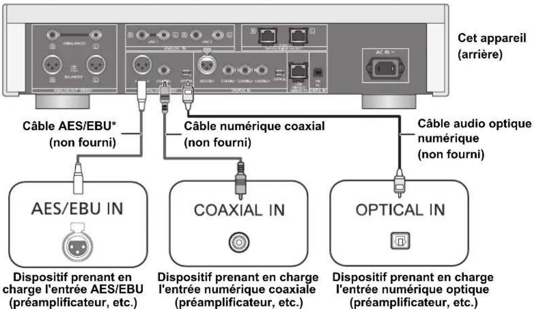 TECHNICS SUR1 - Connexion à des dispositifs d'entrée audio numérique - 1