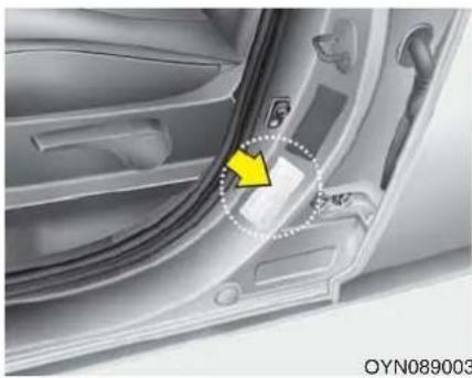 HYUNDAI IX20 (2015) - Pressions de gonflage recommandées à froid - 1
