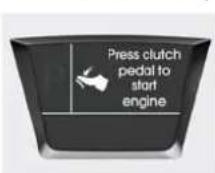 HYUNDAI IX20 (2015) - Press cluch pedal to start engine (Appuyez sur la pedale d'embrayage pour demarrer le moteur) (boite mecanique) - 1