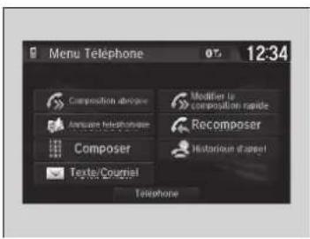 Honda Civic (2016) - ■Pour faire un appel en utilisant un numéro de téléphone - 1