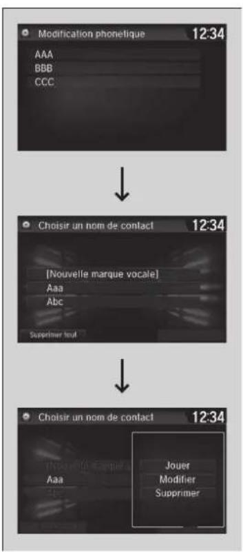 Honda Civic (2016) - Modification phonétique de répertoire téléphonique - 2
