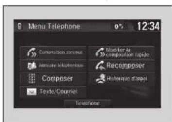 Honda Civic (2016) - ■Écran du menu Téléphone - 1