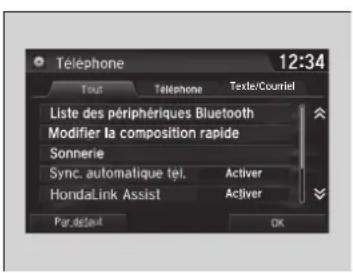 Honda Civic (2016) - Configuration du téléphone - 1