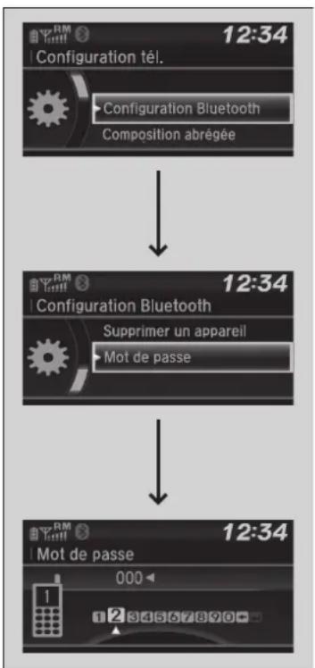 Honda Civic (2016) - ■Pour changer le téléphone présentement jumelé - 1