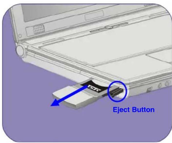 TARGA Traveller 1562 - Removing the PC card - 1