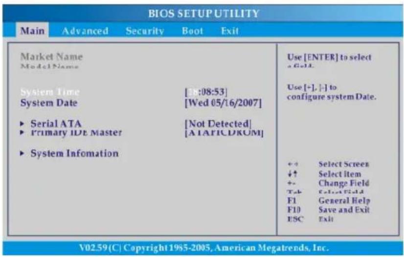 TARGA Traveller 1526 - BIOS Setup menu - 1