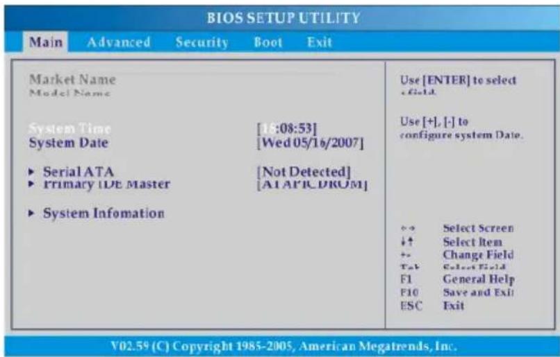 TARGA Traveller 1512 - BIOS setup meny - 1