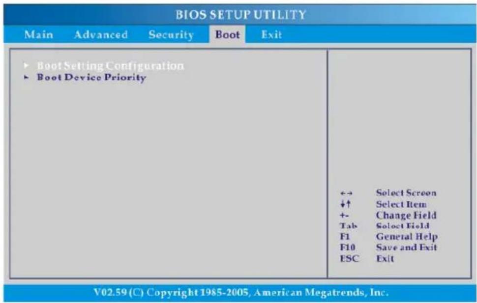 TARGA Traveller 1512 - Menu Boot - 1