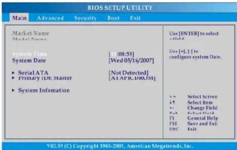 TARGA Traveller 1512 - BIOS Setup menu - 1