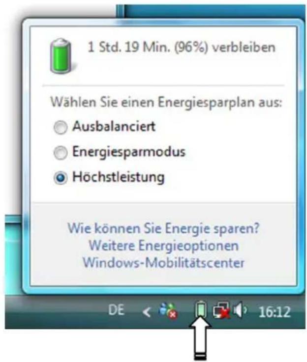 MEDION MD 96640 - Überprüfen der Akkuladung - 1