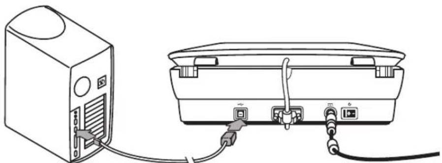 HP Scanjet G4000 - Etape 5. Connexion du cable USB - 1