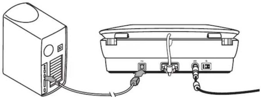 HP Scanjet G4000 - Stap 5. Sluit de USB-kabel aan - 2