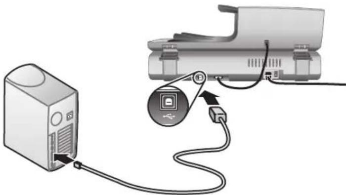 HP Scanjet 8390 - Etapa 5. Conexão do cabo USB - 2