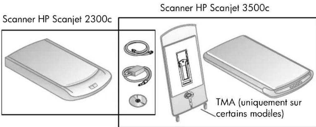 HP Scanjet 3530C - Vérification du contenu de l'emballage - 1