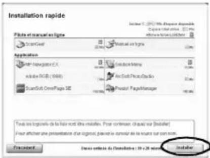CANON Canoscan 8800f - Cliquez sur [Installer] pour lancer l'installation. - 1