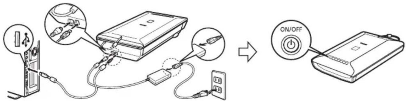 CANON Canoscan 8800f - Connecting the Scanner - 1