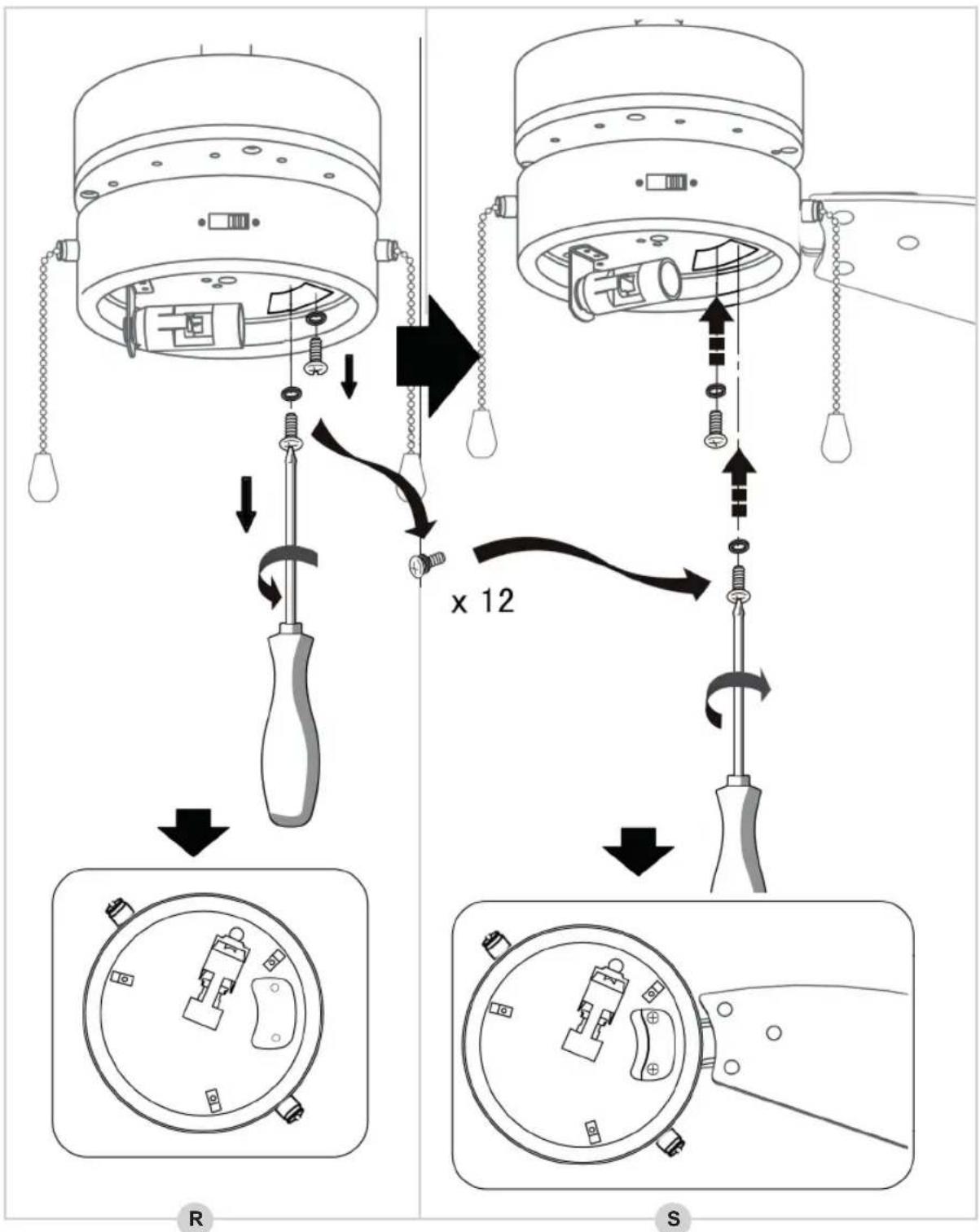 BESTRON DC30T - MONTAGE - Installer les pales du ventilateur au moteur - 1