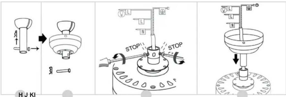 BESTRON DC30T - MONTAGE - Installing the down rod onto the motor (option 1) - 1