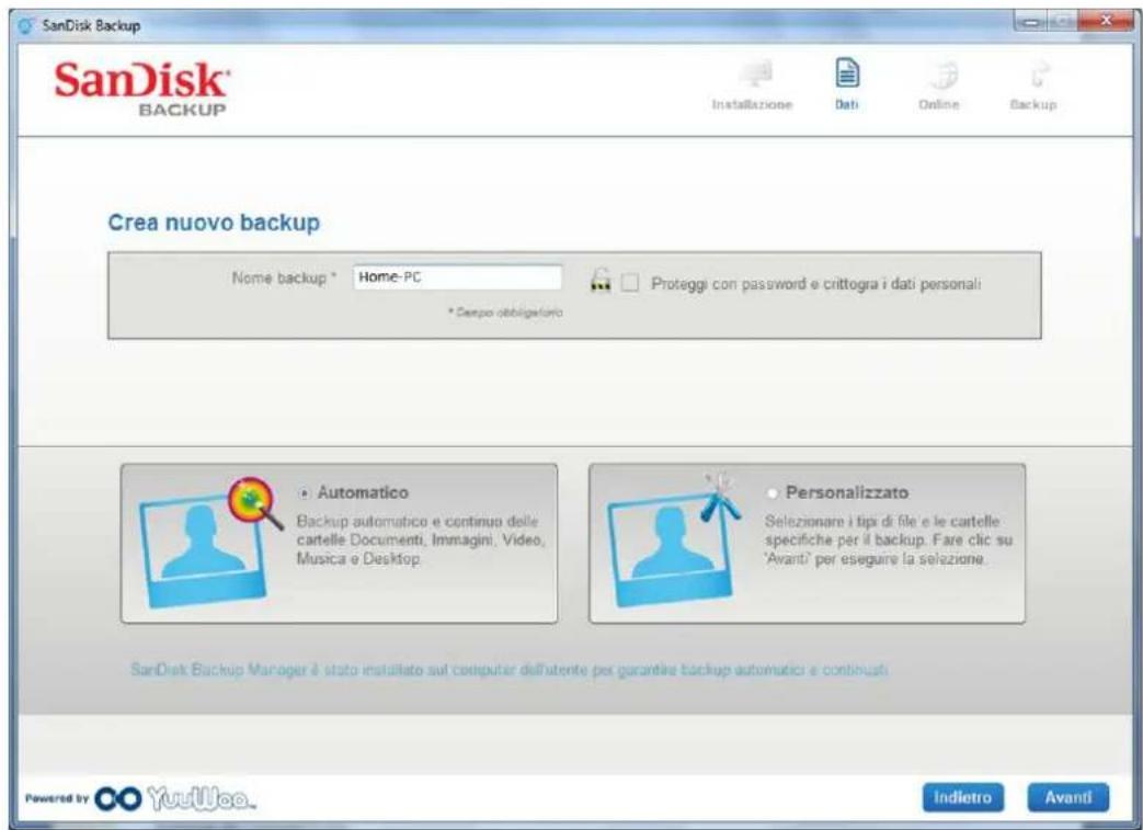 SANDISK U3 cruzer micro - Configurare il profilo Backup - 1