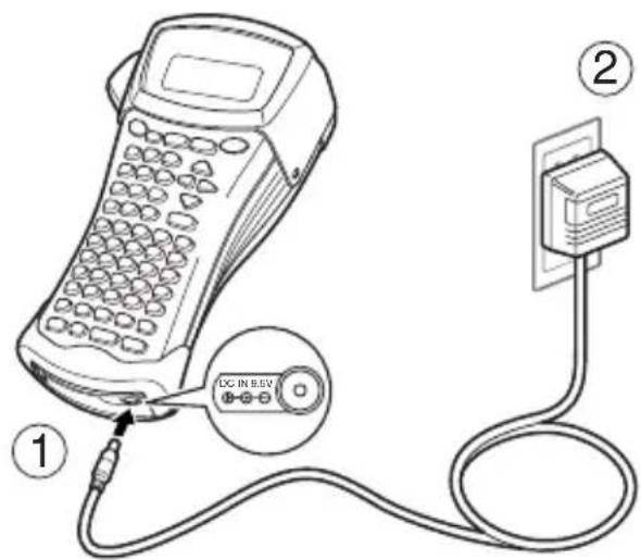 BROTHER PTouch PT2480 - Optionalen Netzadapter anschliessen - 1