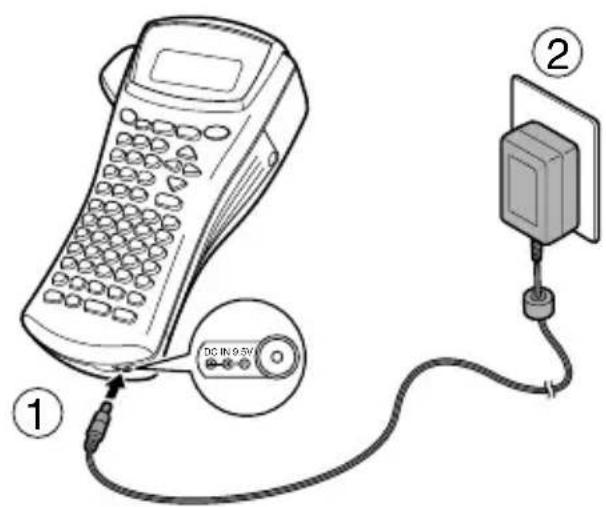 BROTHER PTouch PT2460 - Optionalen Netzadapter anschliessen - 1