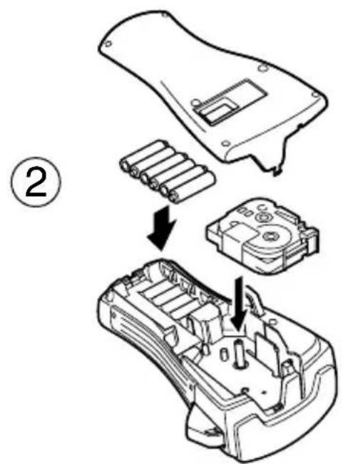 BROTHER PTouch PT2460 - Batterijen en lintcassette plaatsen - 2