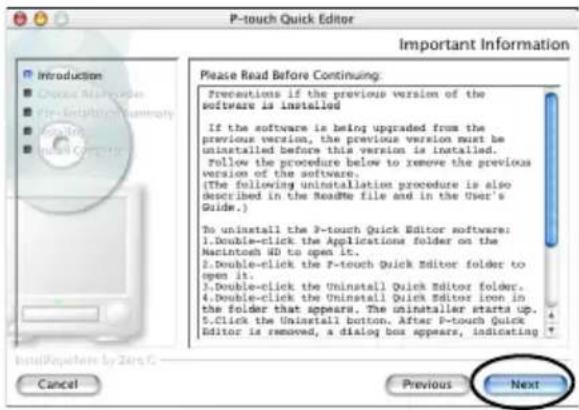BROTHER PTouch 9500PC - Klik op [Next]. - 1