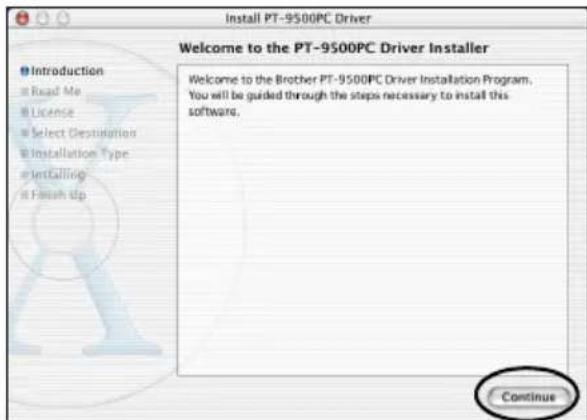 BROTHER PTouch 9500PC - Cliquez sur [Continue]. - 1