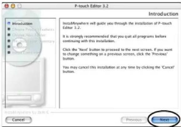 BROTHER PTouch 9500PC - Klik op [Next]. - 1