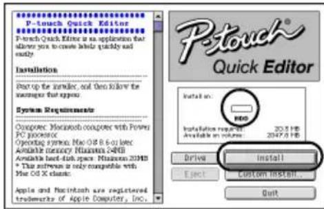 BROTHER PTouch 9500PC - Bevestig het station waar de software要去 worden geinstalleerd en klik op [Install]. - 1