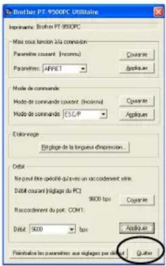 BROTHER PTouch 9500PC - Cliquez sur [Quitter]. - 1