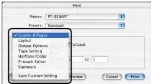 BROTHER PTouch 9500PC - Clique sur [Print].  L'etiquette s'imprime. - 4
