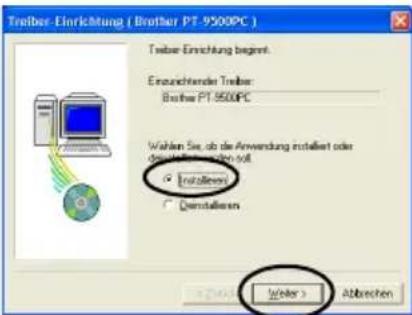 BROTHER PTouch 9500PC - Klichen Sie auf die Schaltfläche für den Druckertreiber. - 5