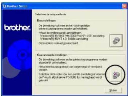 BROTHER PTouch 9500PC - Klik op de knop voor de Geavanceerde instelleningen. - 1
