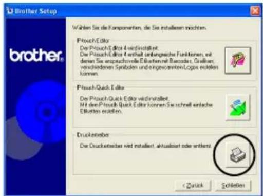 BROTHER PTouch 9500PC - Klichen Sie auf die Schaltfläche für den Druckertreiber. - 1