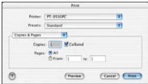 BROTHER PTouch 9500PC - Clique sur [Print].  L'etiquette s'imprime. - 6