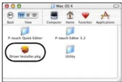 BROTHER PTouch 9500PC - Double-cliquez sur I'icone Driver Installer.pkg dans la fenetre Mac OS X. - 1