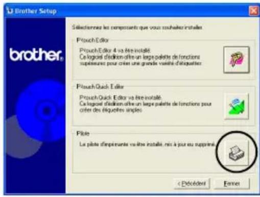 BROTHER PTouch 9500PC - Cliquez sur le bouton du Pilote. - 1