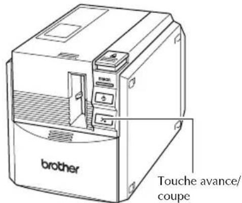 BROTHER PTouch 9500PC - Appuyez sur la touche avance/coupe. - 1