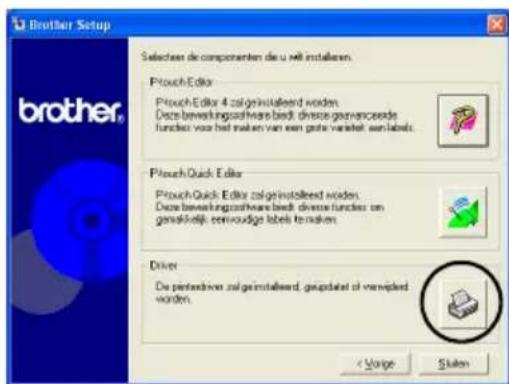 BROTHER PTouch 9500PC - Klik op de knop voor het stuurprogramma. - 1
