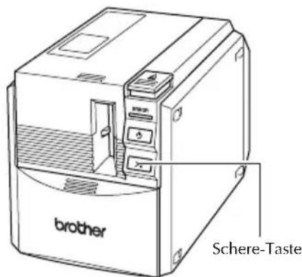 BROTHER PTouch 9500PC - Drucken Sie anschließend die Schere-Taste. - 1