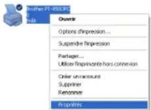 BROTHER PTouch 9500PC - Cliquez avec le bouton droit de la souris sur l'icone Brother PT-9500PC, puis selectionnez "Propriétés". - 1