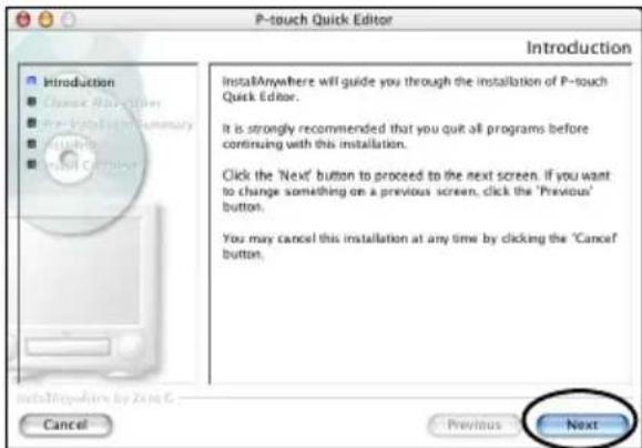 BROTHER PTouch 9500PC - Cliquez sur [Next]. - 1