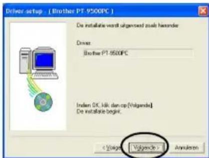 BROTHER PTouch 9500PC - Klik op [Volgende]. - 1