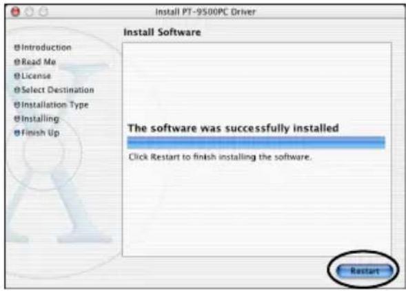 BROTHER PTouch 9500PC - Klik op [Restart]. - 1