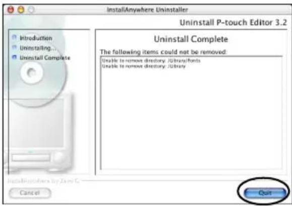 BROTHER PTouch 9500PC - Cliquez sur [Quit]. - 1