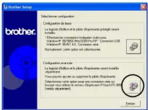 BROTHER PTouch 9500PC - Cliques sur le bouton du Configuration avancée. - 1