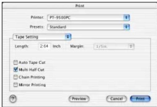 BROTHER PTouch 9500PC - Tape Setting (Bandeinstellungen) - 1