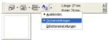BROTHER PTouch 9500PC - Klichen Sie auf „Texteinstellungen". - 1