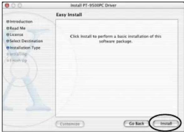 BROTHER PTouch 9500PC - Klichen Sie auf die Schaltfläche [Install]. - 1